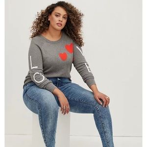 RAGLAN PULLOVER - COTTON HEART LOVE GREY